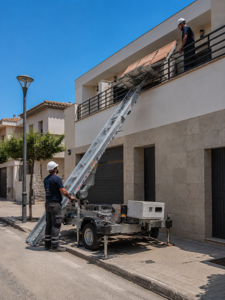 Elevador para mudanzas Elevación de ventanas, puertas y carpintería