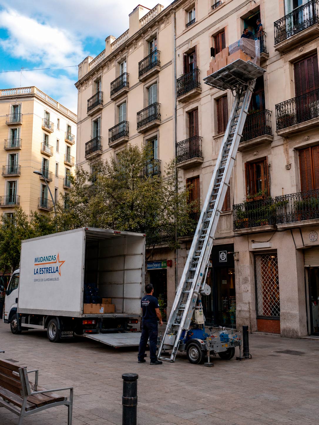 Elevación de ventanas, puertas y carpintería Elevador para mudanzas en altura